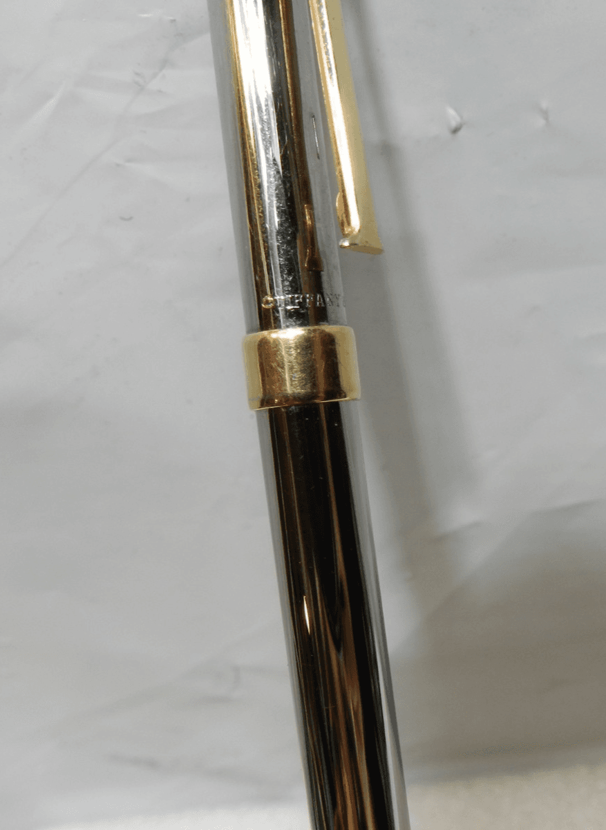Tiffany Silver & Gold "T" Clip Ballpoint Pen (I61S) - Thumbnail 7