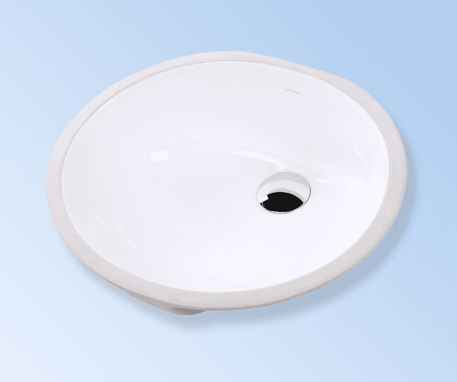 Lacava 33S 001 Under Counter Porcelain Bathroom Sink w Overflow White E17K - Thumbnail 2