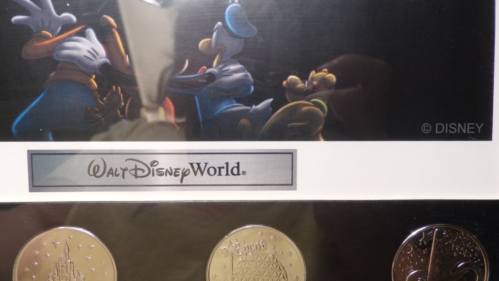 Walt Disney World Print With Coins Four Parks One World Art Picture Framed (N46M - Thumbnail 5