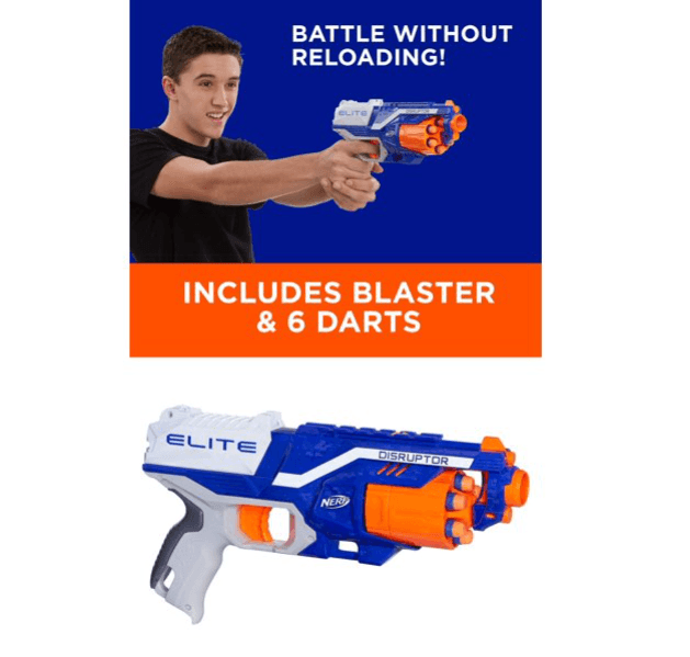 Nerf N-STRIKE Elite Disruptor 6-Dart Rotating Blaster Gun Toy NEW IN BOX (k) - Thumbnail 2