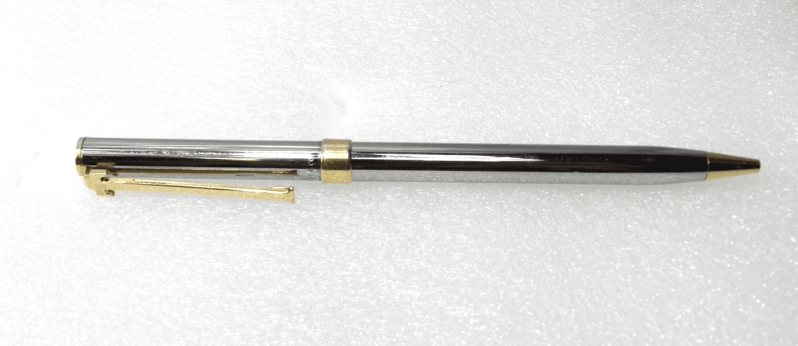 Tiffany Silver & Gold "T" Clip Ballpoint Pen (I61S) - Thumbnail 3