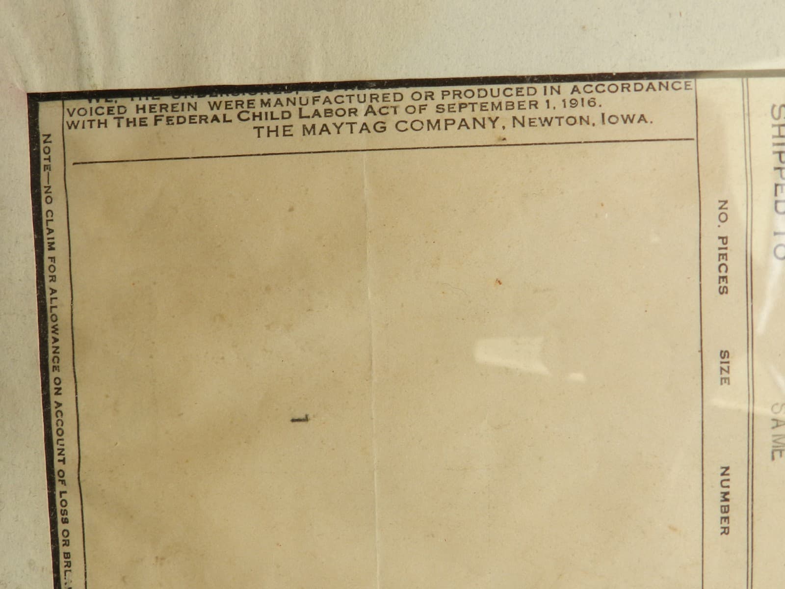 Vintage 1925 The Maytag Co. Invoice Netwon, Iowa Sales Invoice 6/2/1925 (I71S) - Thumbnail 6
