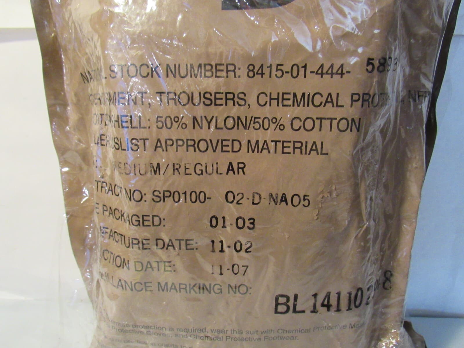 US Military JSLIST Chemical Trousers Desert Camo MEDIUM-REG 8415-01-444-5893 Y69 - Thumbnail 2