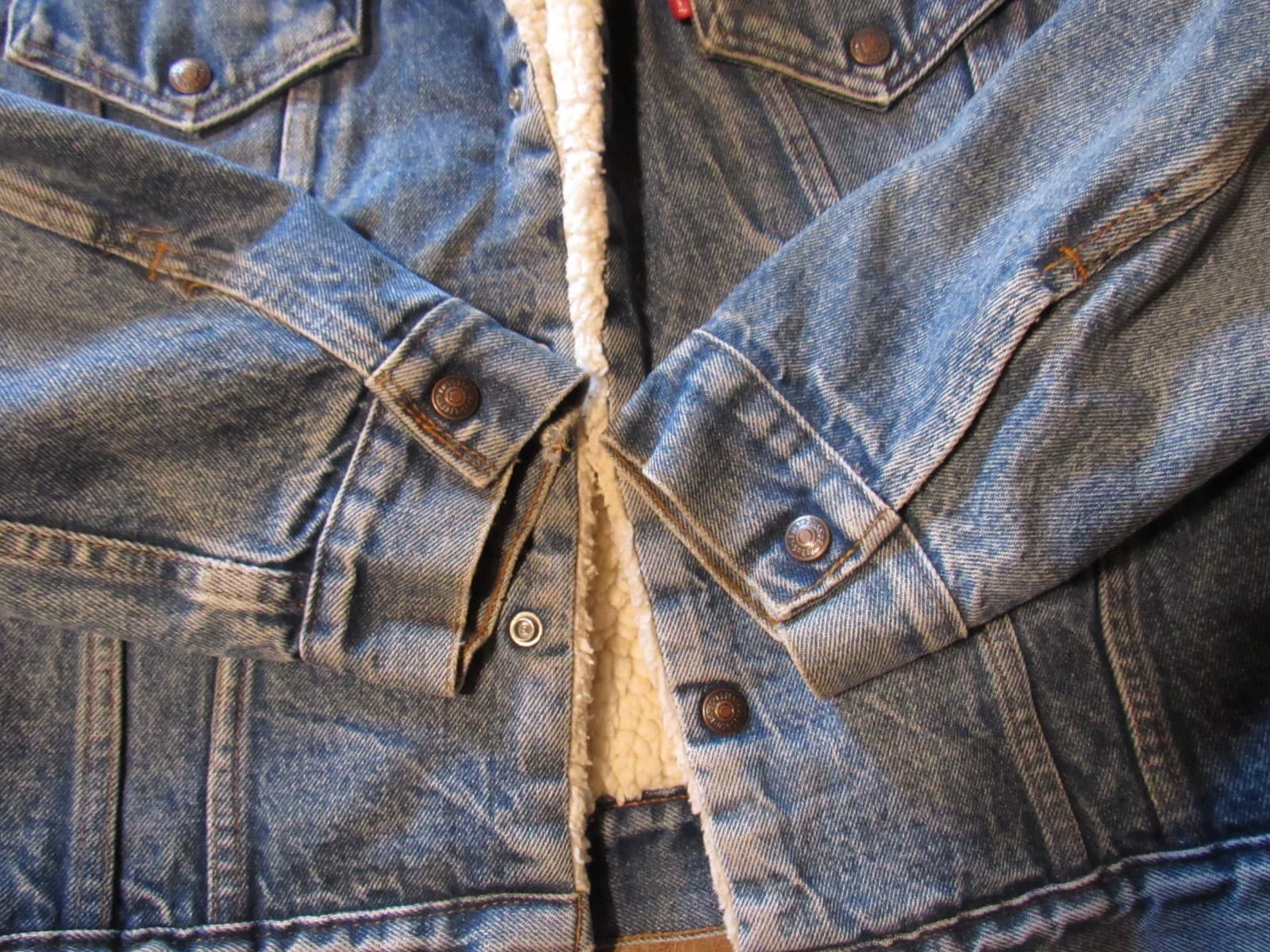 Vintage Levi’s Type 3 Trucker Sherpa Fleece Lined Denim Jacket XL I67M - Thumbnail 5