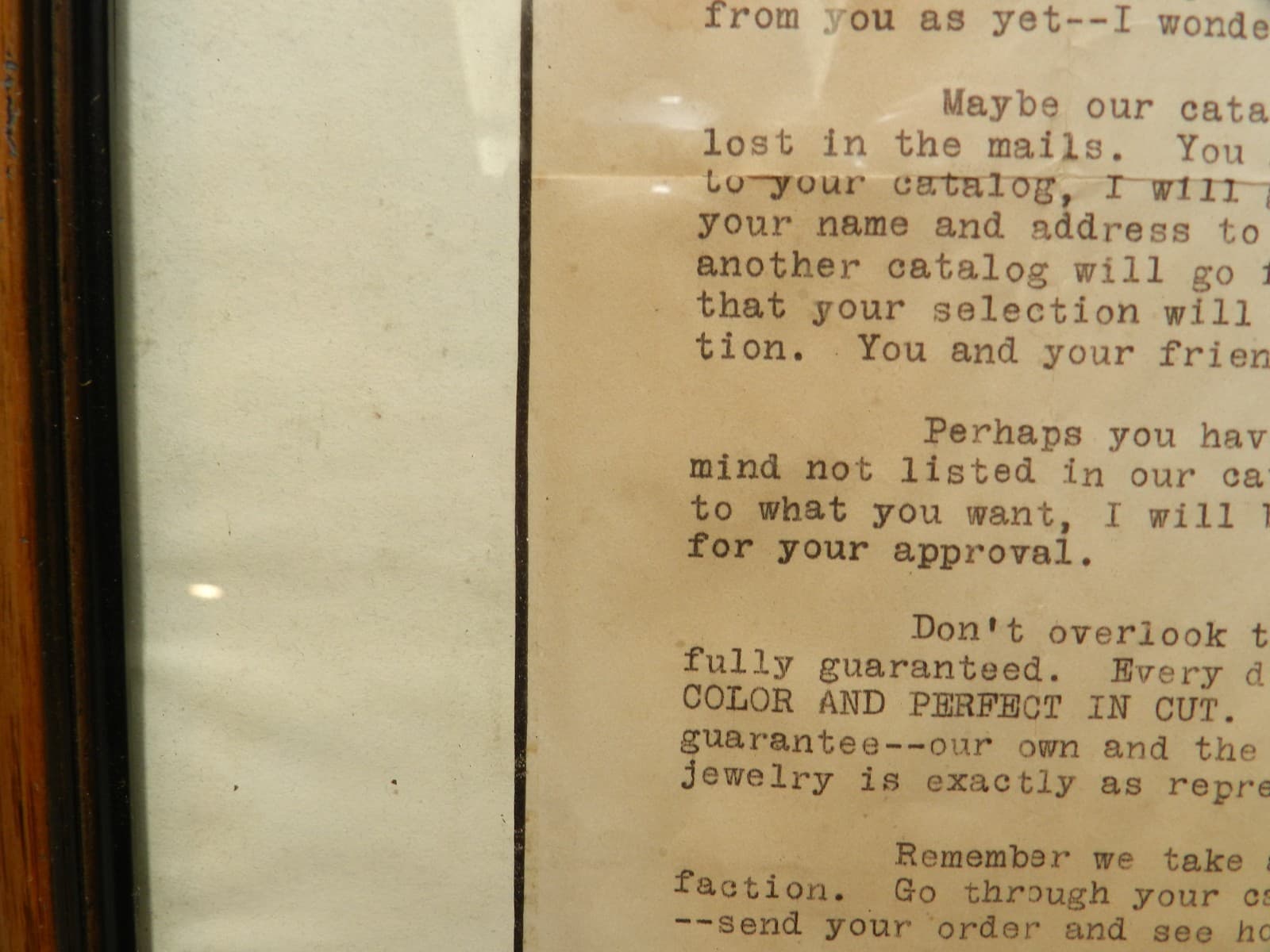 1923 Royal & Diamond Watch Co New York NY Customer Letter Salesman Framed (I72S - Thumbnail 7