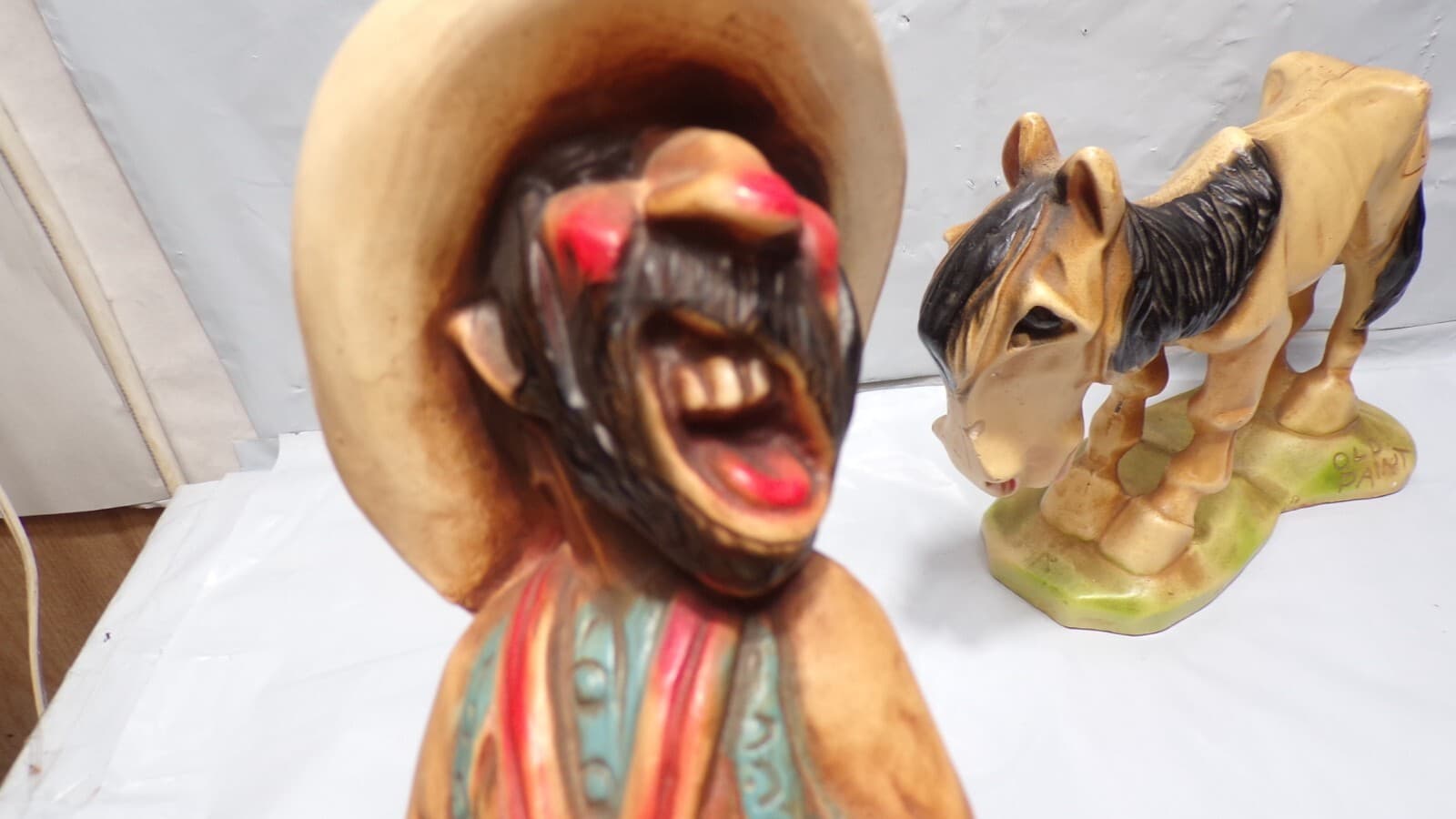 Vintage H.S. Anderson "Tex & Old Paint" Chalkwear Figures (N51J) - Thumbnail 6
