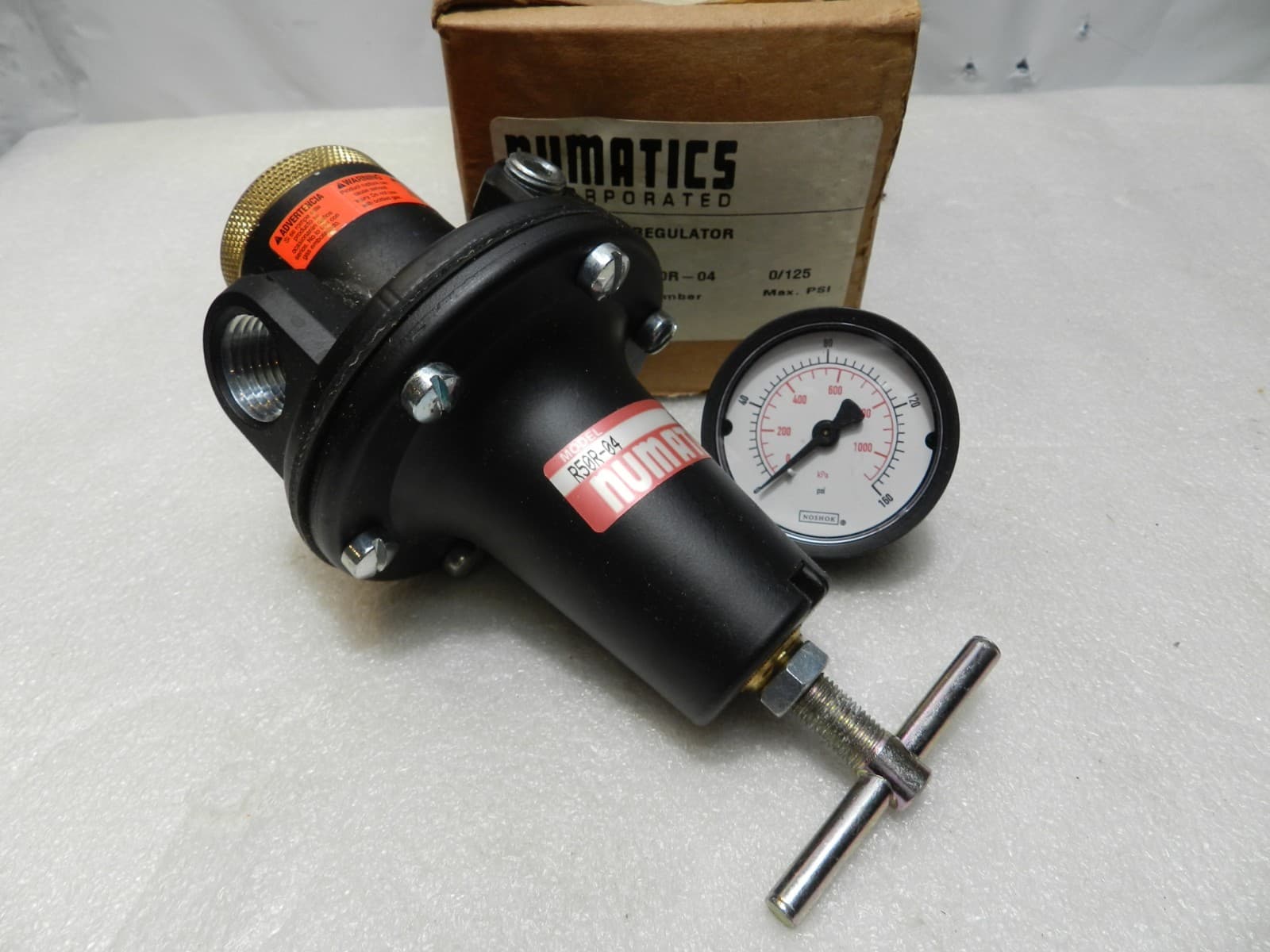1/2 NPT Numatic R50R-04G Air High Flow Regulator W/Gauge Output Pressure 125 C30 - Thumbnail 2
