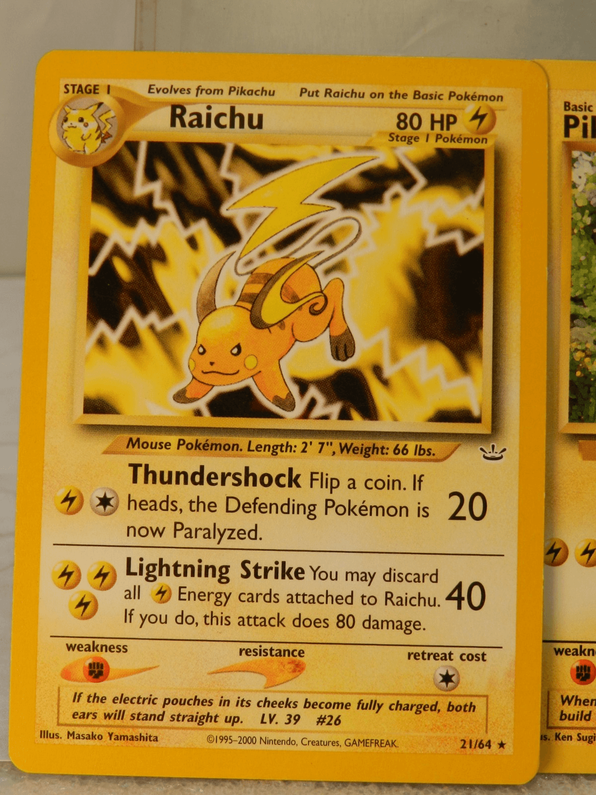 3 Vintage 1999 Pokémon Pikachu 60/64 #4 / Richu Cards 21/61 Near Mint (X77JJ) - Thumbnail 7