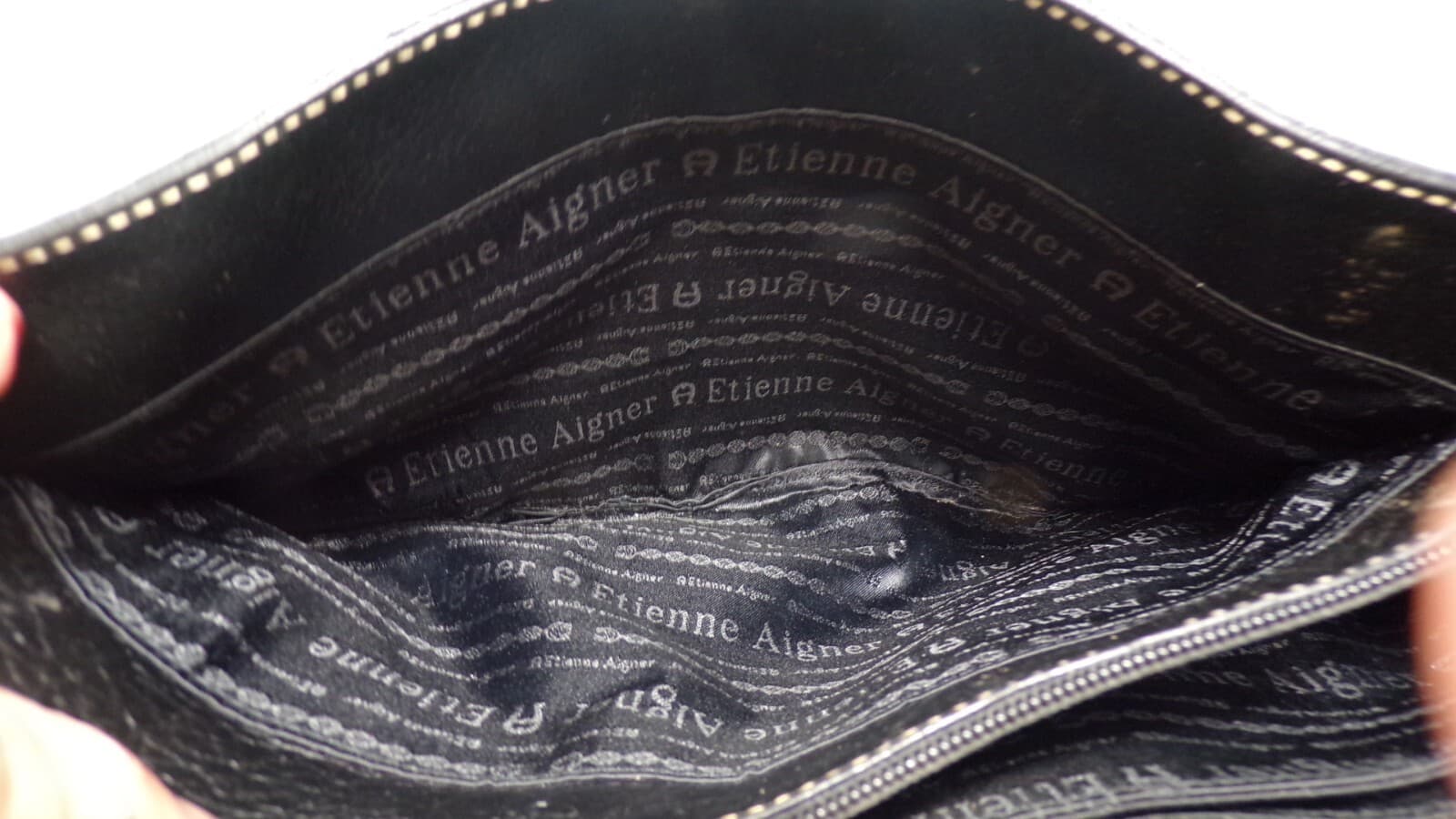 Eithan Aigner Black Pebbled Leather Shoulder Bag (N53K) - Thumbnail 8