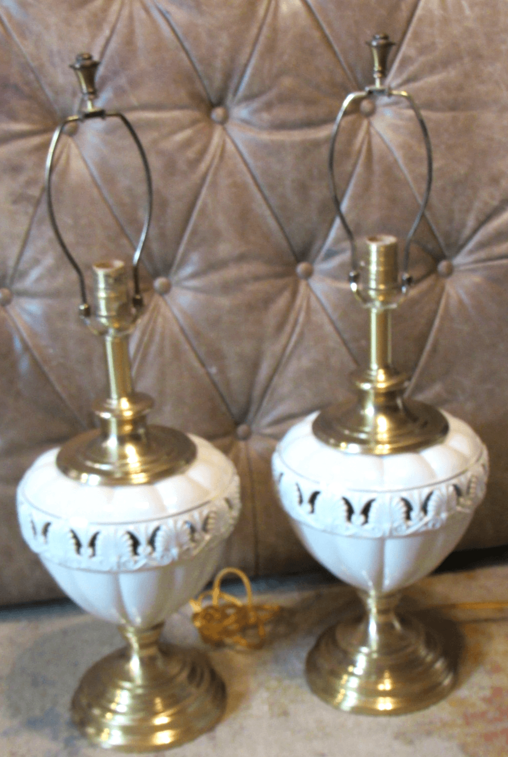 Rare LENOX QUOIZEL ATHENIAN TABLE LAMPS BRASS FINISH 30.5"H x 15"D 3 Way I75J - Thumbnail 4