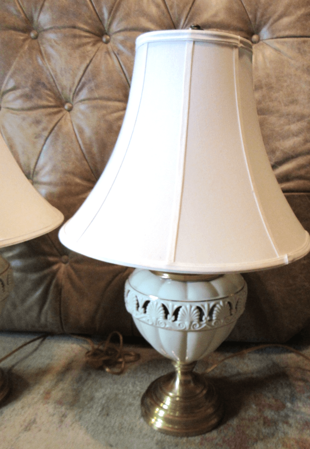 Rare LENOX QUOIZEL ATHENIAN TABLE LAMPS BRASS FINISH 30.5"H x 15"D 3 Way I75J - Thumbnail 3
