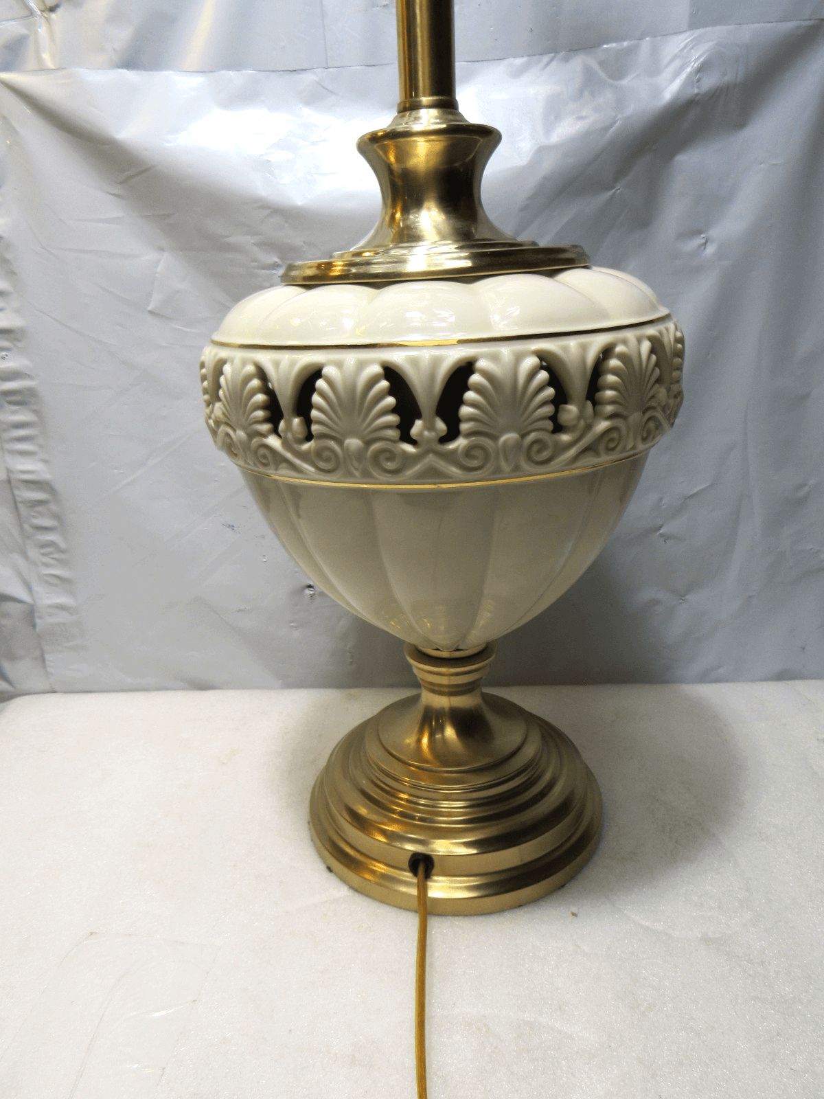 Rare LENOX QUOIZEL ATHENIAN TABLE LAMPS BRASS FINISH 30.5"H x 15"D 3 Way I75J - Thumbnail 6