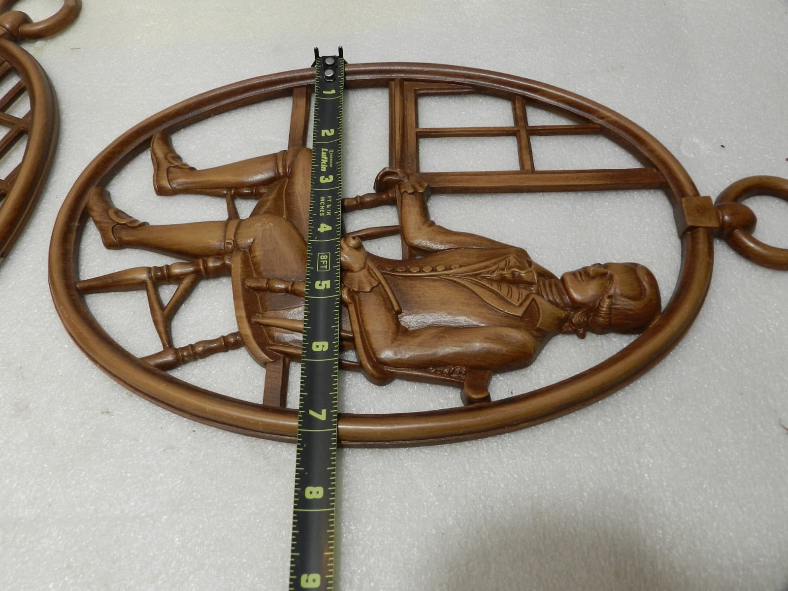 Vintage Syroco Wall Plaques 1960's Colonial John & Priscilla 12" B3868 A3868 Z62 - Thumbnail 4