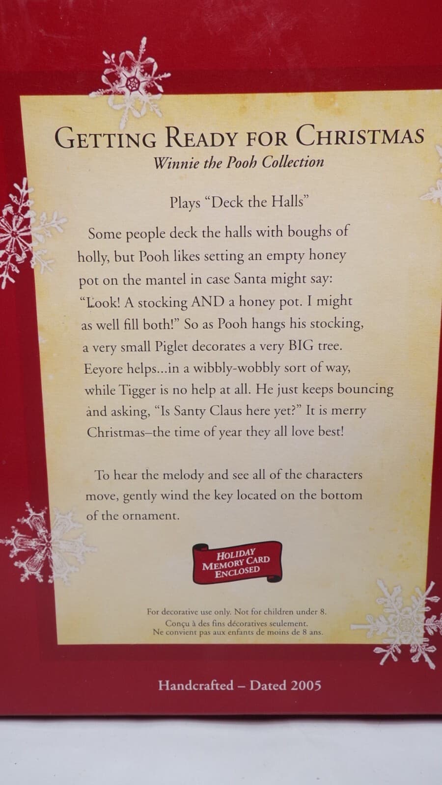 Hallmark Winnie the Pooh Ornament Getting Ready for Christmas Disney 2005 (N68M) - Thumbnail 10