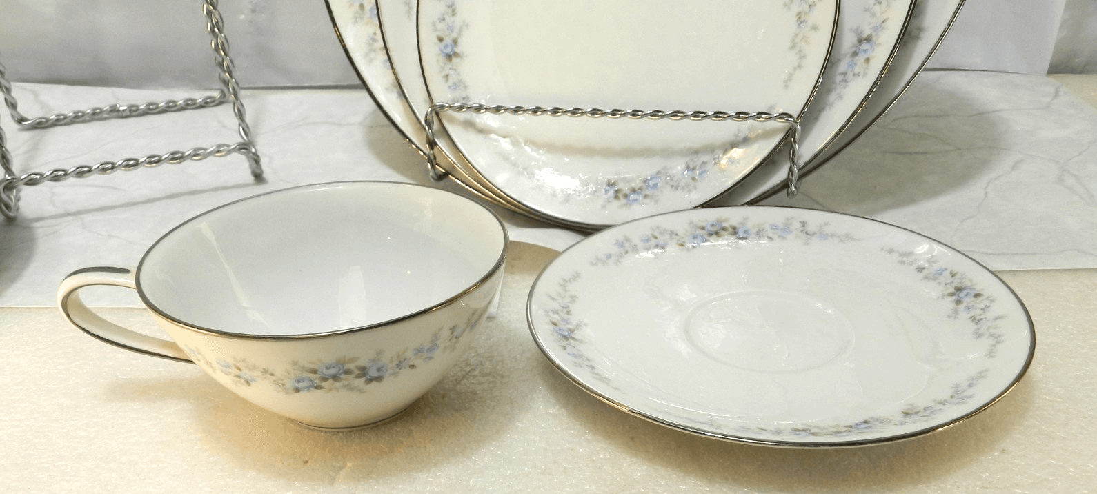 Retired NORITAKE ROSEBERRY 6241 Japan 7pc Place Setting Floral Print (X81K) - Thumbnail 8