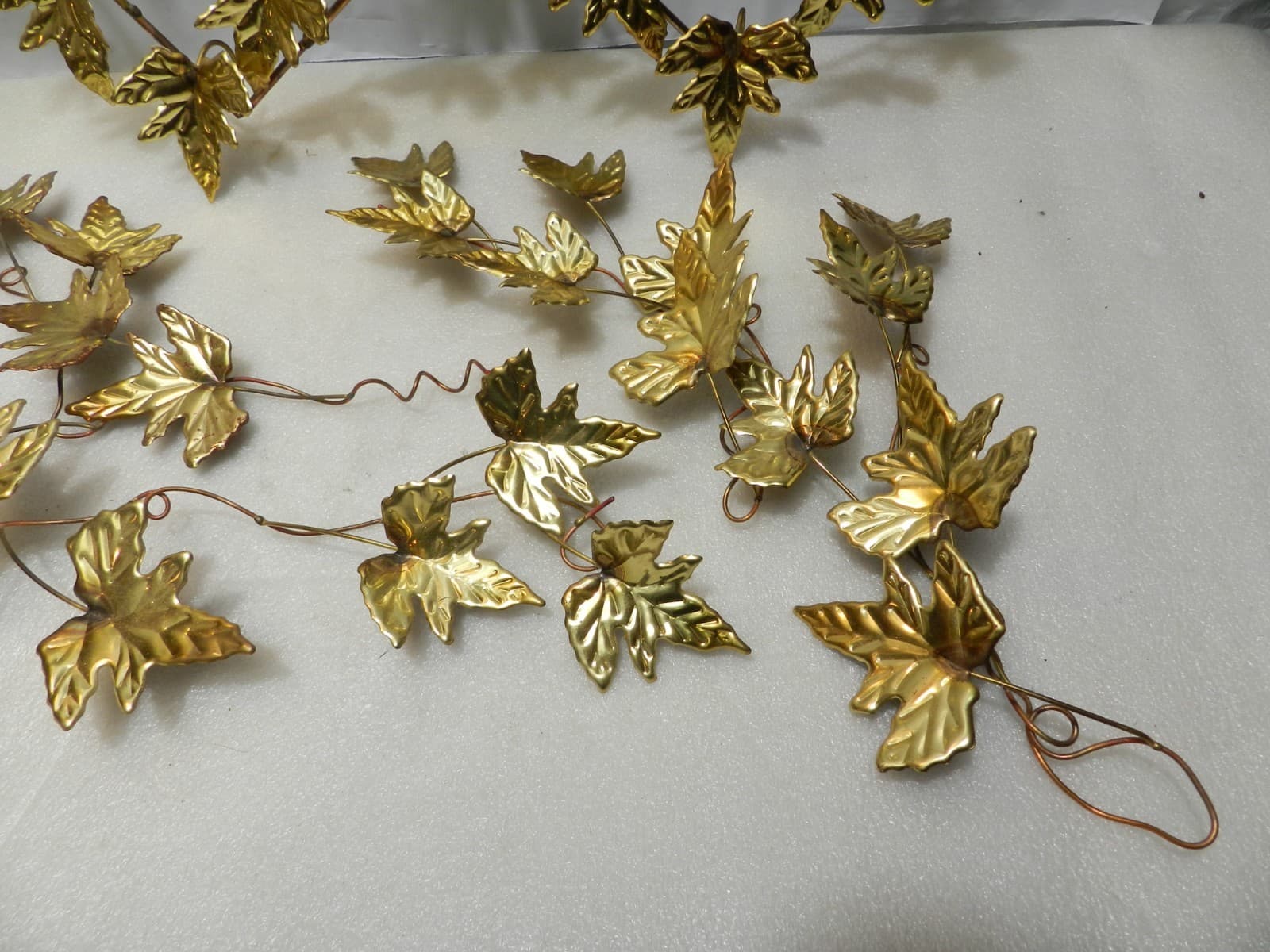 6 pc Vintage Home Interior Brass Metal Leaf Heart Shaped & 4 Leaves Stems (Z67J) - Thumbnail 7