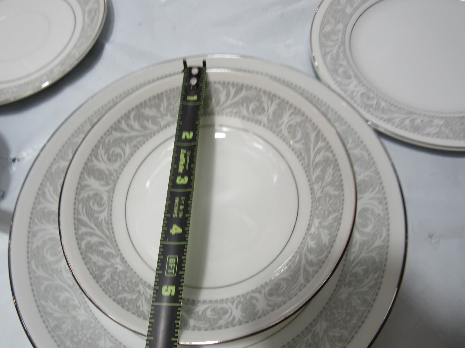Imperial China Whitney 5671 6 pc Place Setting Dinnerware Set Gray/White (P24M) - Thumbnail 14