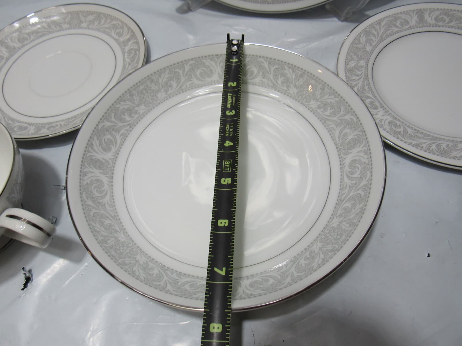 Imperial China Whitney 5671 6 pc Place Setting Dinnerware Set Gray/White (P24M) - Thumbnail 15
