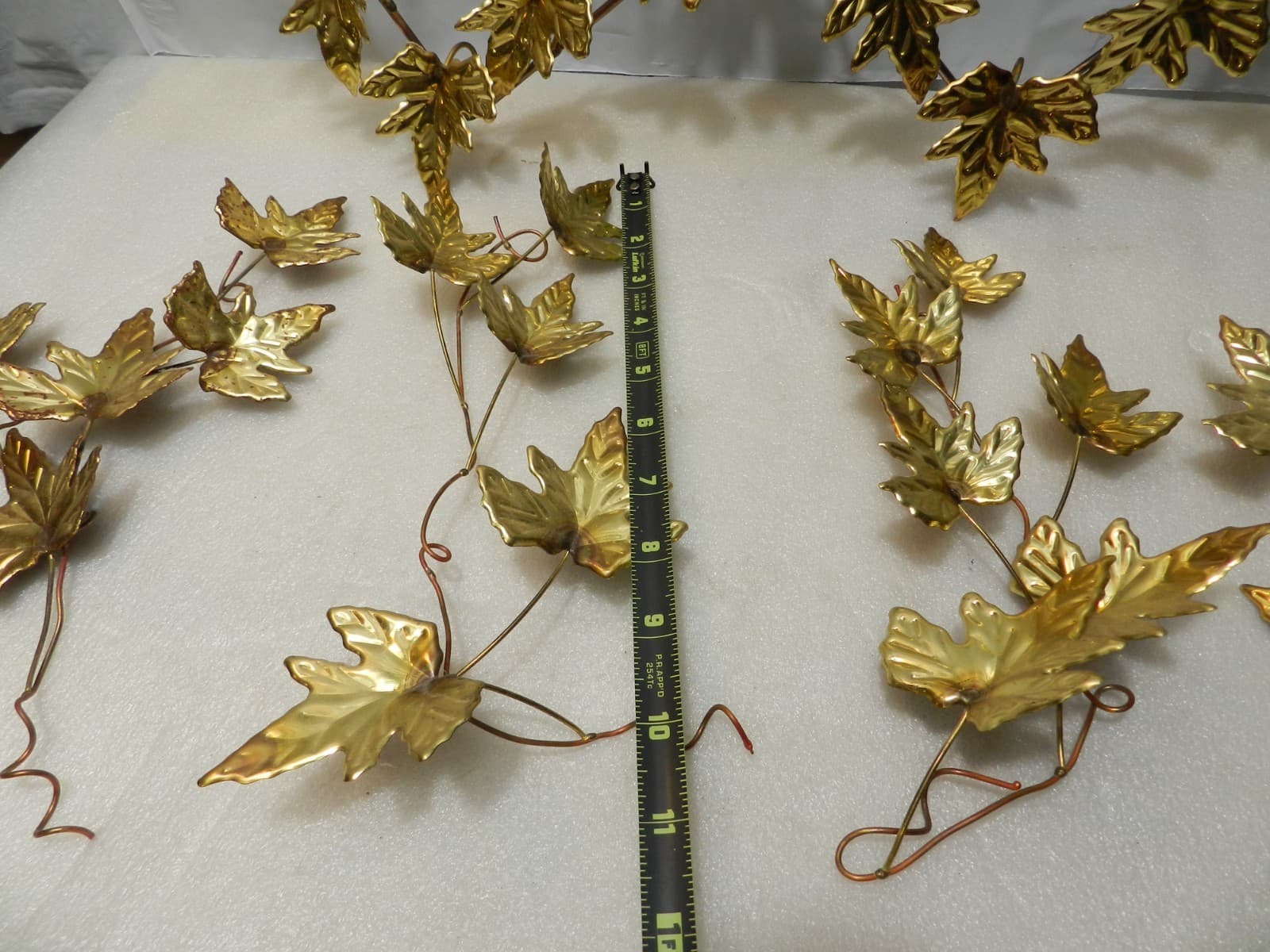 6 pc Vintage Home Interior Brass Metal Leaf Heart Shaped & 4 Leaves Stems (Z67J) - Thumbnail 10