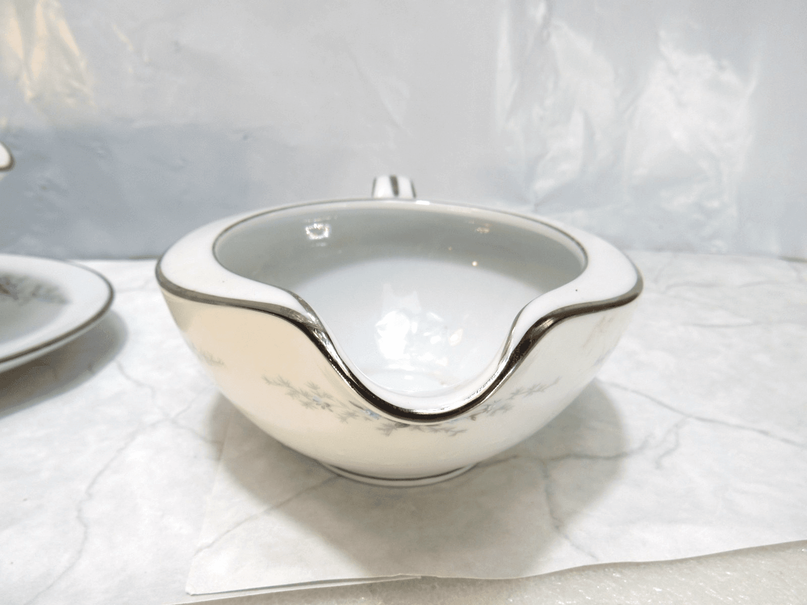 3Pc Retired NORITAKE ROSEBERRY 6241 Japan - Gravy Boat / Creamer / Sugar X86K - Thumbnail 7