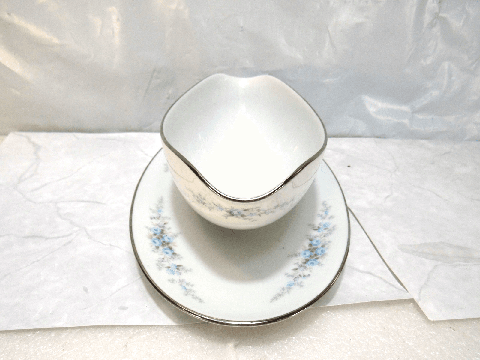 3Pc Retired NORITAKE ROSEBERRY 6241 Japan - Gravy Boat / Creamer / Sugar X86K - Thumbnail 3