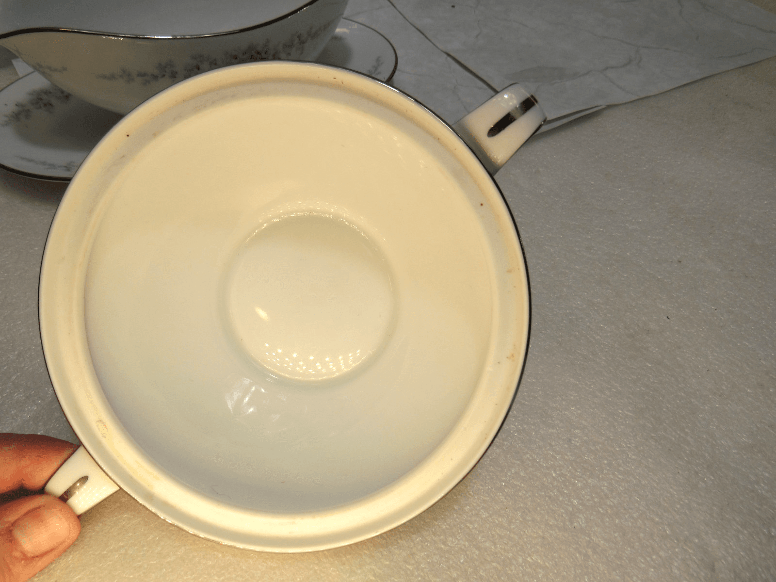 3Pc Retired NORITAKE ROSEBERRY 6241 Japan - Gravy Boat / Creamer / Sugar X86K - Thumbnail 13