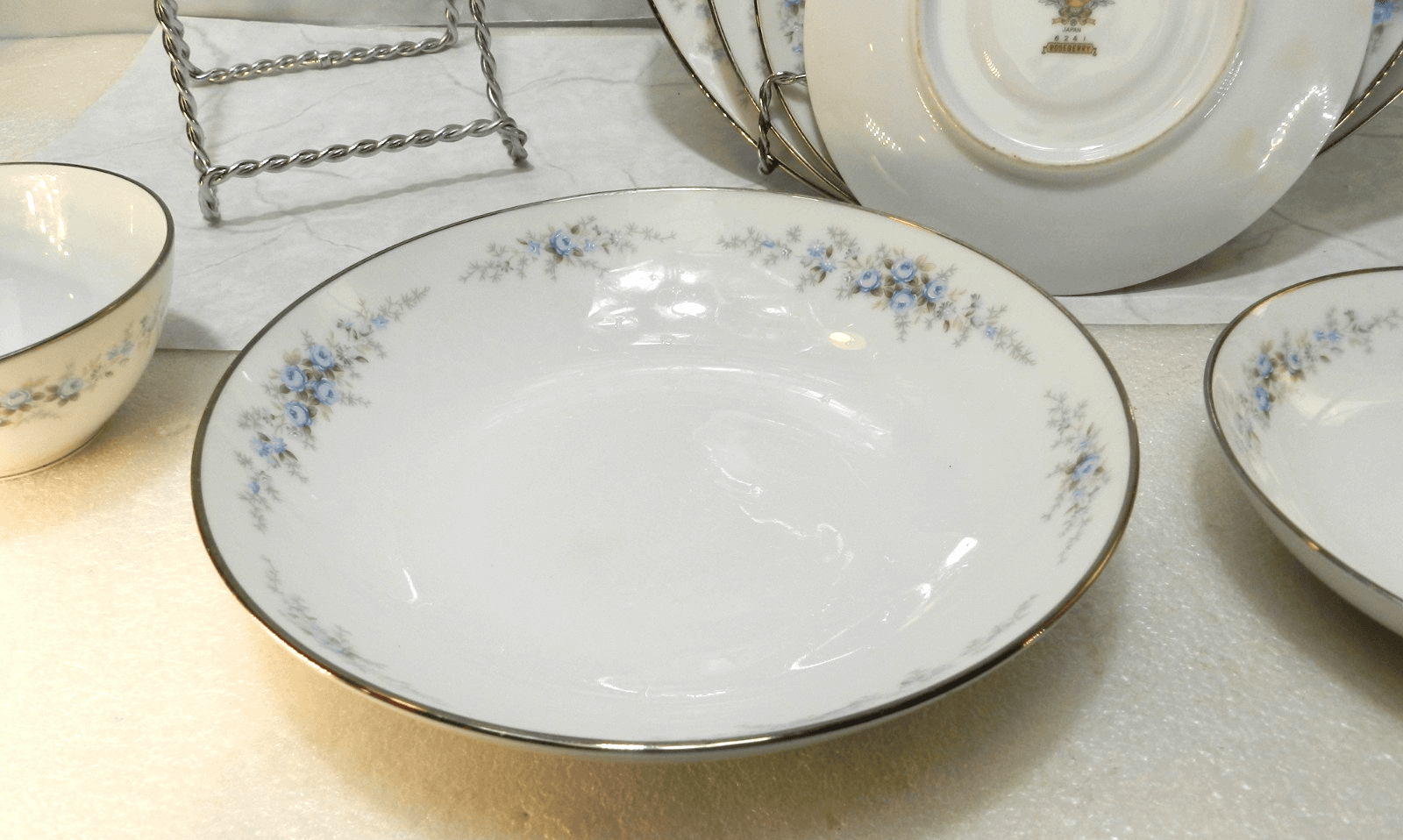 Retired NORITAKE ROSEBERRY 6241 Japan 7pc Place Setting Floral Print (X81K) - Thumbnail 6