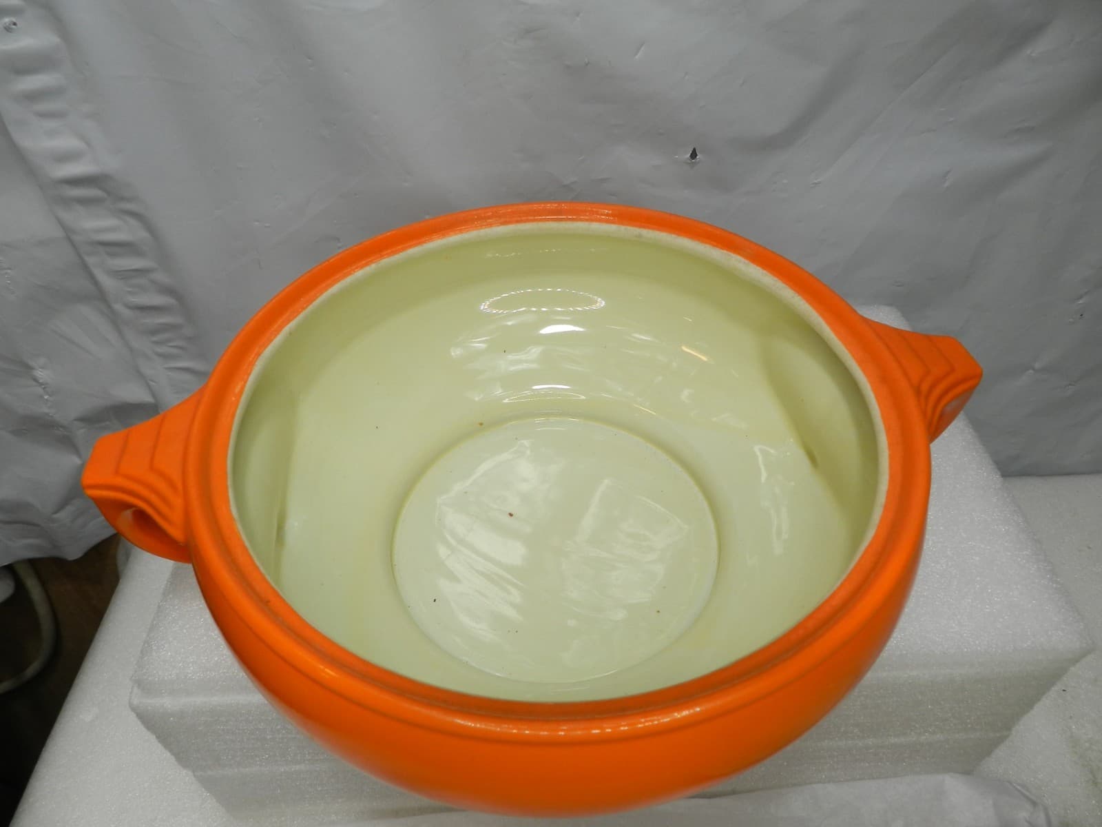 Vintage Hall's Ceramic Porcelain Casserole - Sun Dial - Orange - 11"W x 5"H H18S - Thumbnail 5