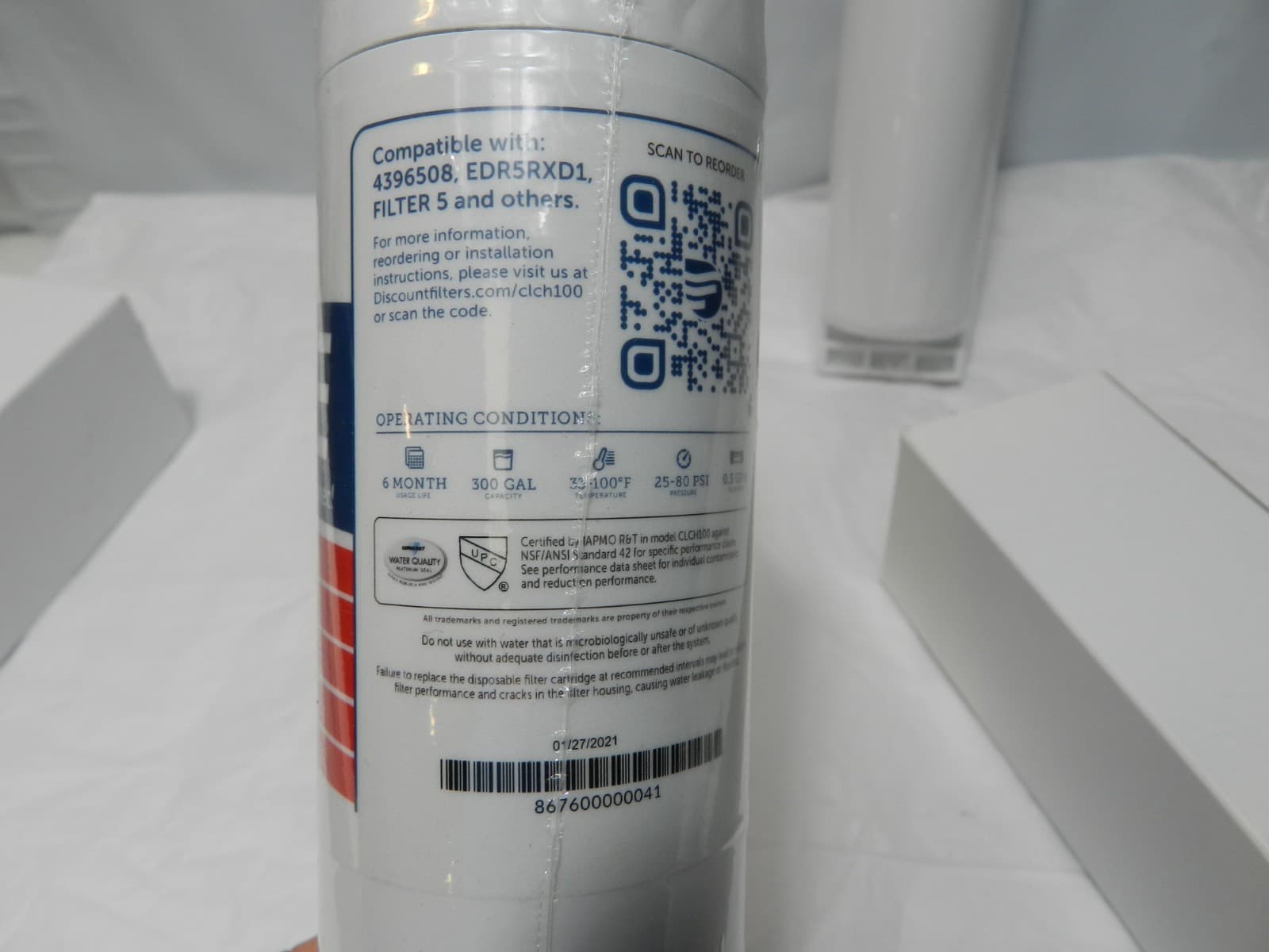 (2) Clear Choice CLCH100 Refrigerator Water Filters NEW Sealed Whirlpool (M24J) - Thumbnail 6
