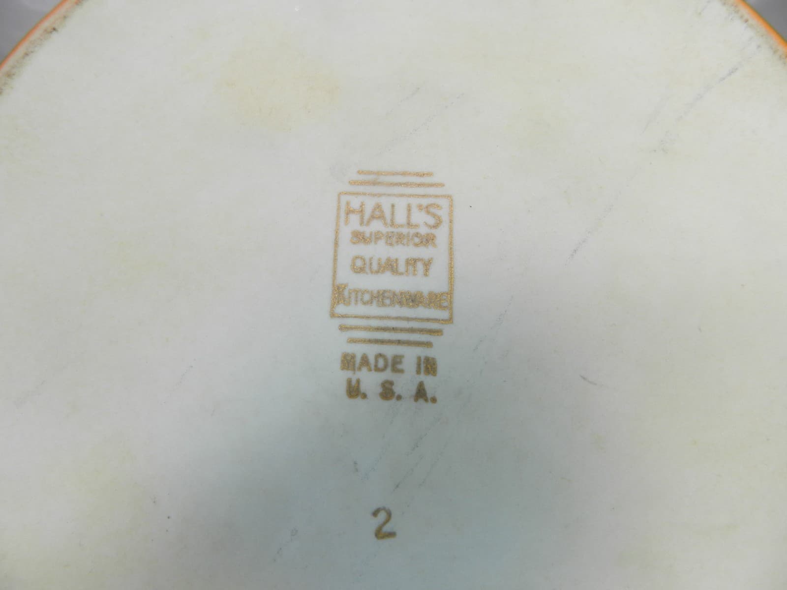 Vintage Hall's Ceramic Porcelain Casserole - Sun Dial - Orange - 11"W x 5"H H18S - Thumbnail 7
