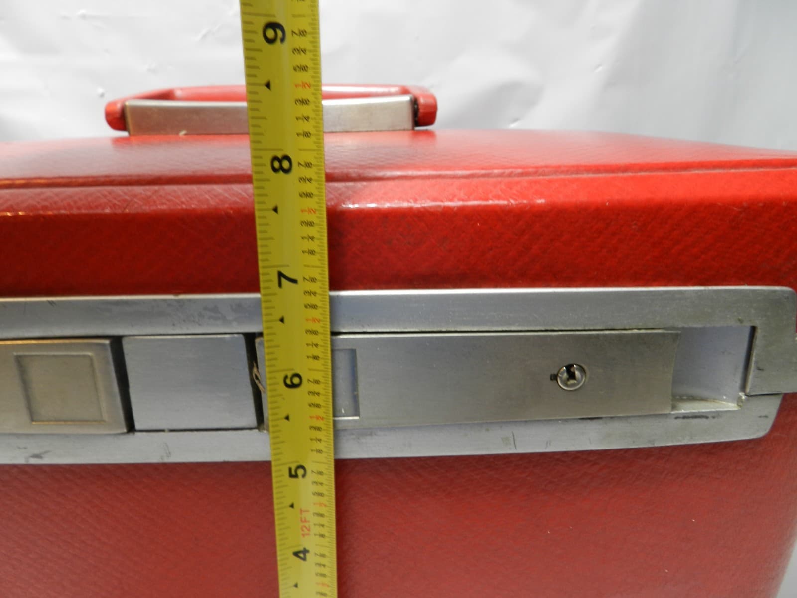 Vintage Samsonite Sentry Train Travel Case Red Makeup Box Mirror MCM (M26J) - Thumbnail 13