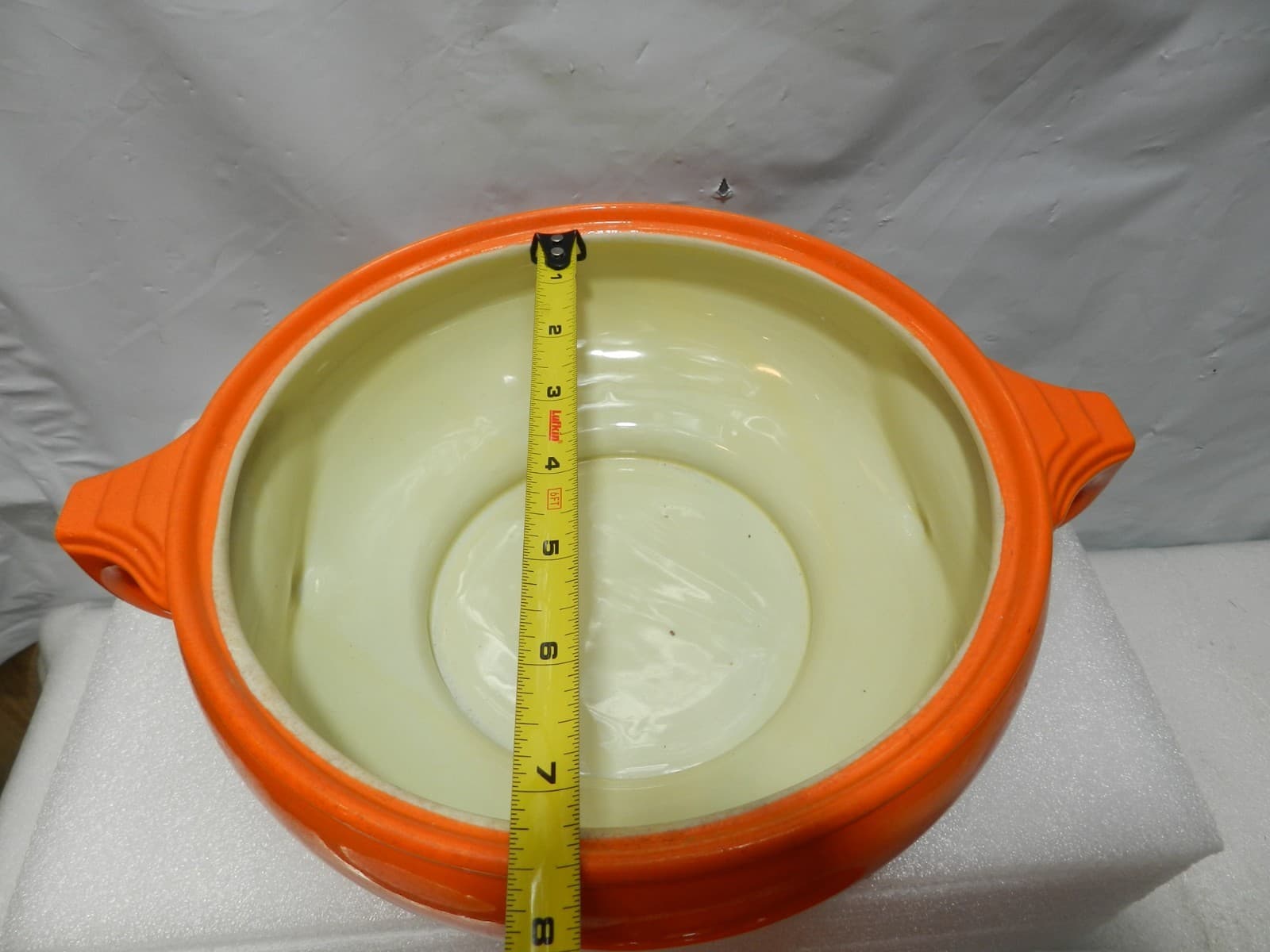 Vintage Hall's Ceramic Porcelain Casserole - Sun Dial - Orange - 11"W x 5"H H18S - Thumbnail 9