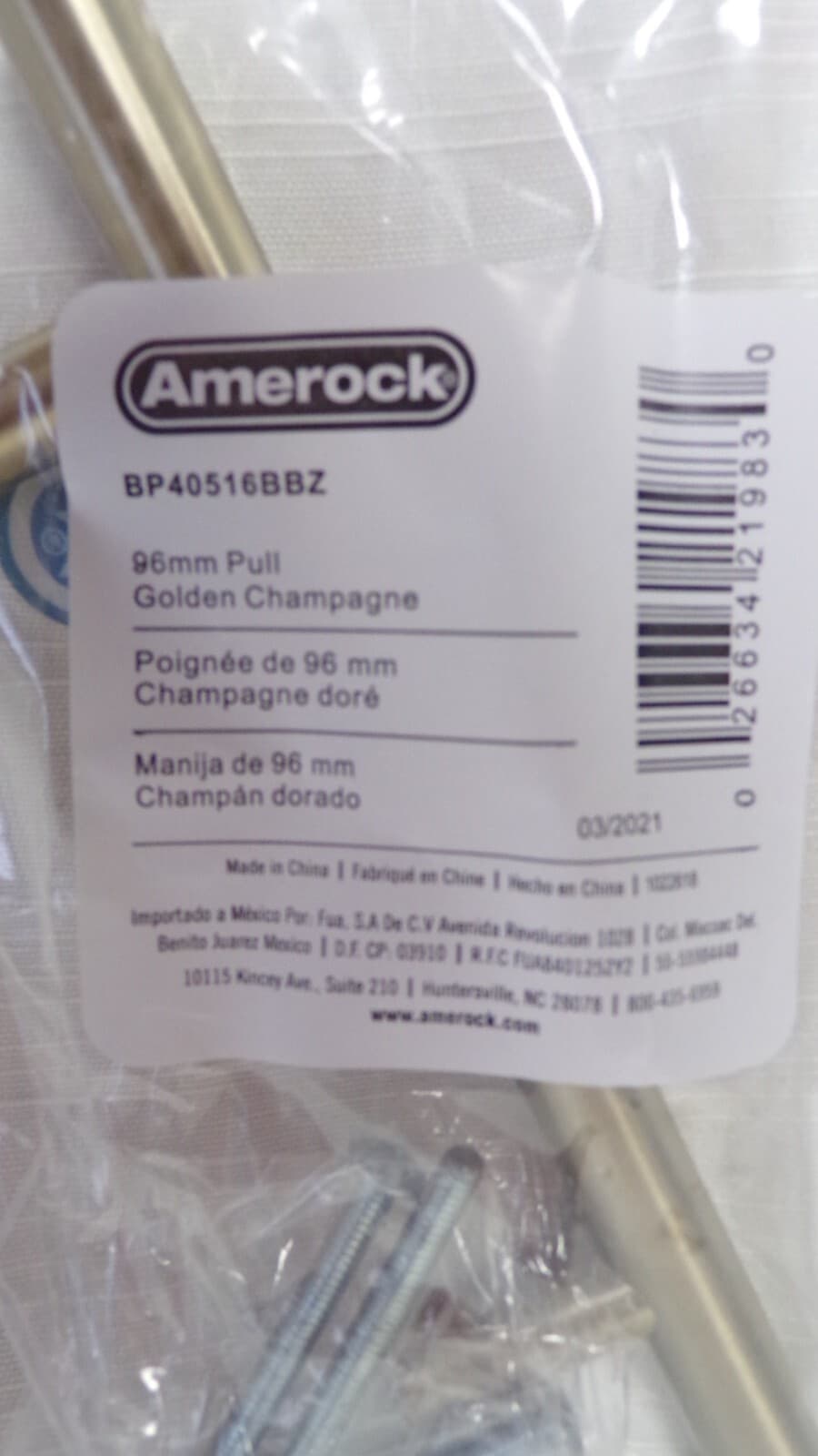 10pk Amerock Bar Cabinet Pull 3-3/4" (96 mm) Center-to-Center Golden Champagne K - Thumbnail 8
