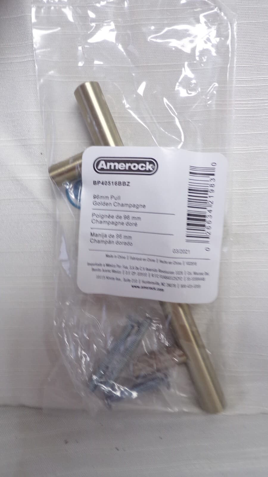 10pk Amerock Bar Cabinet Pull 3-3/4" (96 mm) Center-to-Center Golden Champagne K - Thumbnail 7