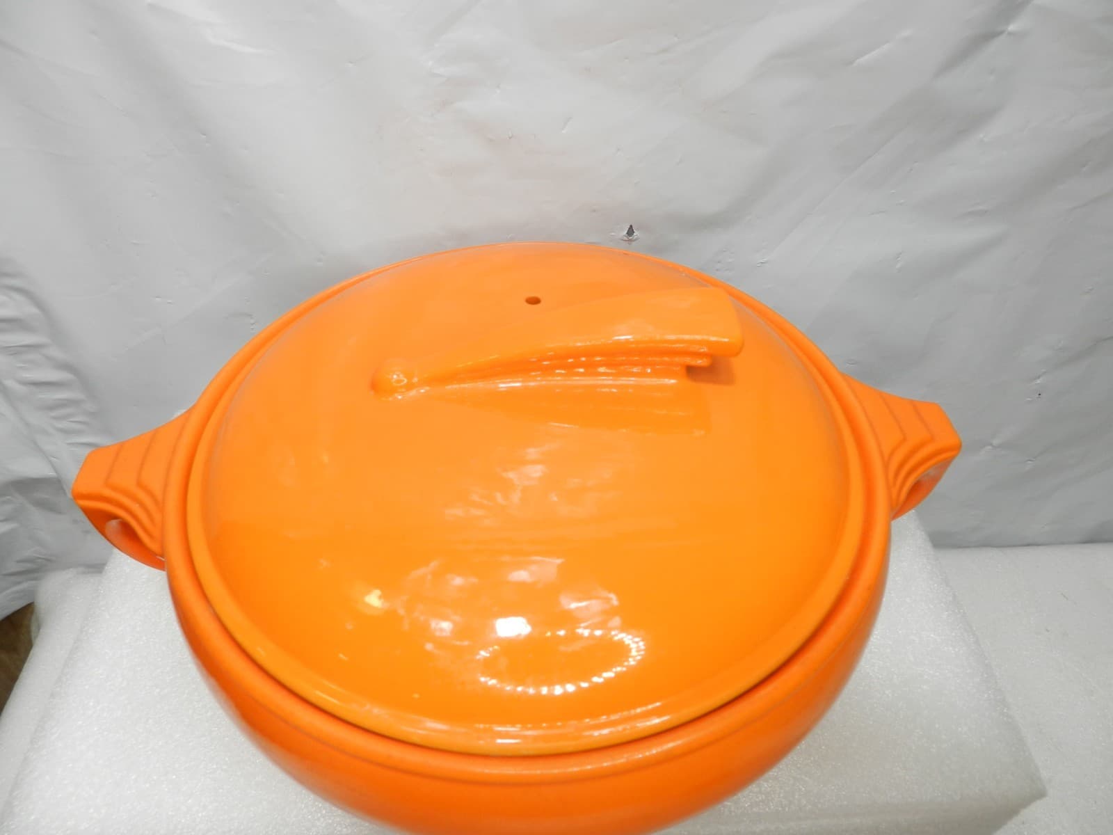 Vintage Hall's Ceramic Porcelain Casserole - Sun Dial - Orange - 11"W x 5"H H18S - Thumbnail 11
