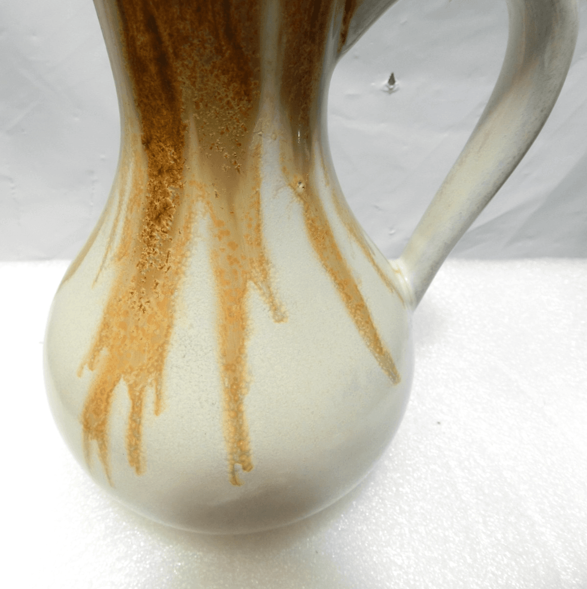 Vintage PIGEON FORGE POTTERY Gold Brown GLAZE Oil Lamp 7.5" (H19S) - Thumbnail 4