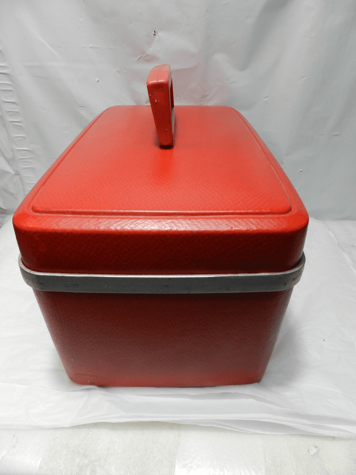Vintage Samsonite Sentry Train Travel Case Red Makeup Box Mirror MCM (M26J) - Thumbnail 5