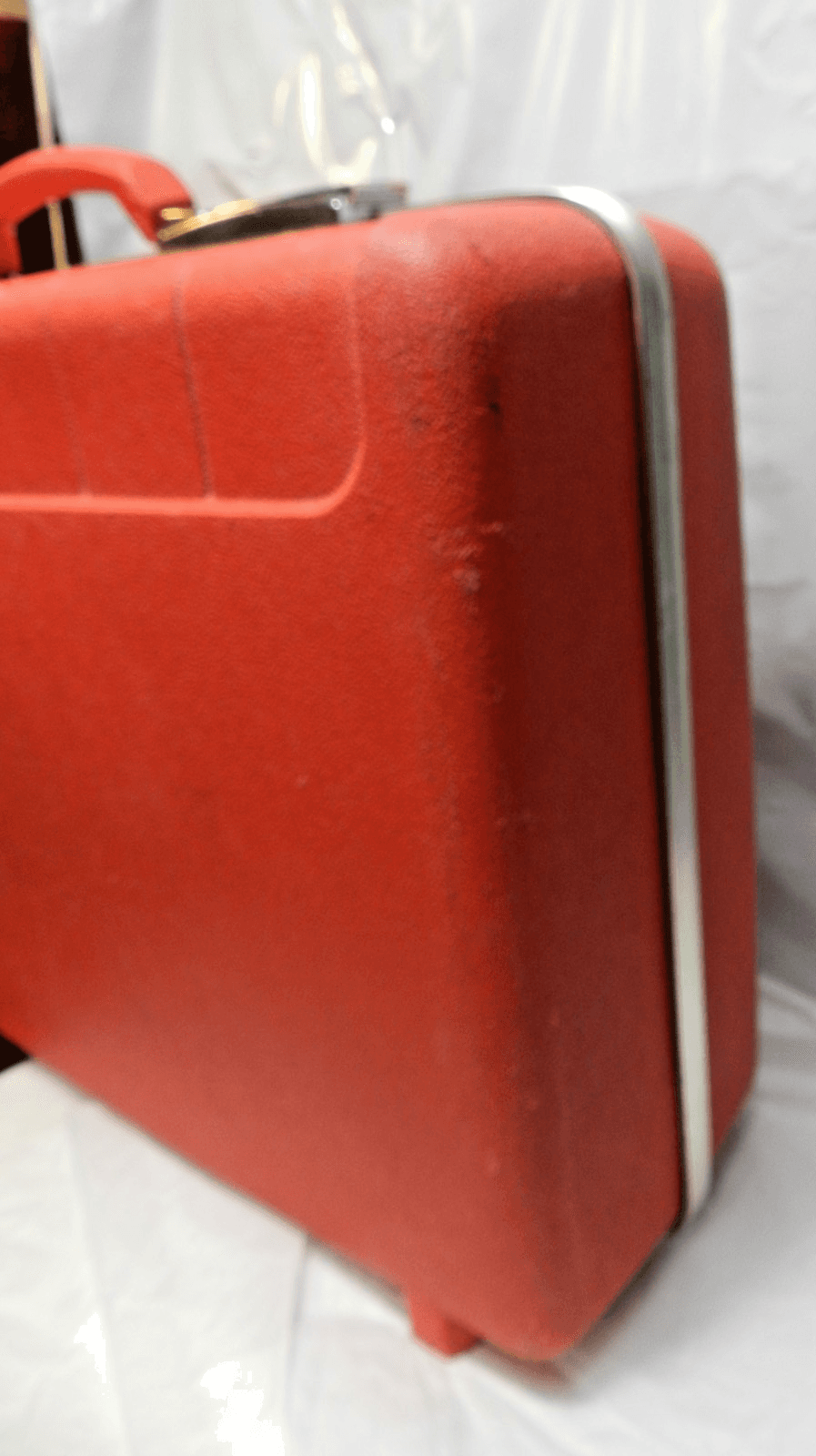 Vintage Red Hard Shell Suitcase Luggage Retro Unbranded (M27J) - Thumbnail 20