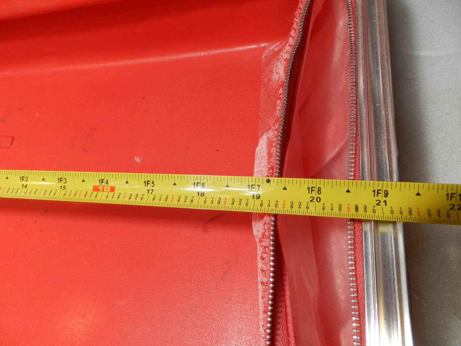 Vintage Red Hard Shell Suitcase Luggage Retro Unbranded (M27J) - Thumbnail 14
