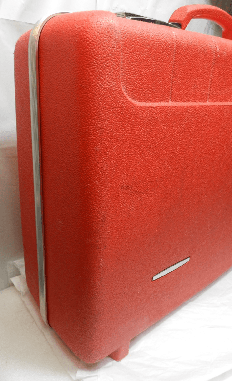 Vintage Red Hard Shell Suitcase Luggage Retro Unbranded (M27J) - Thumbnail 19