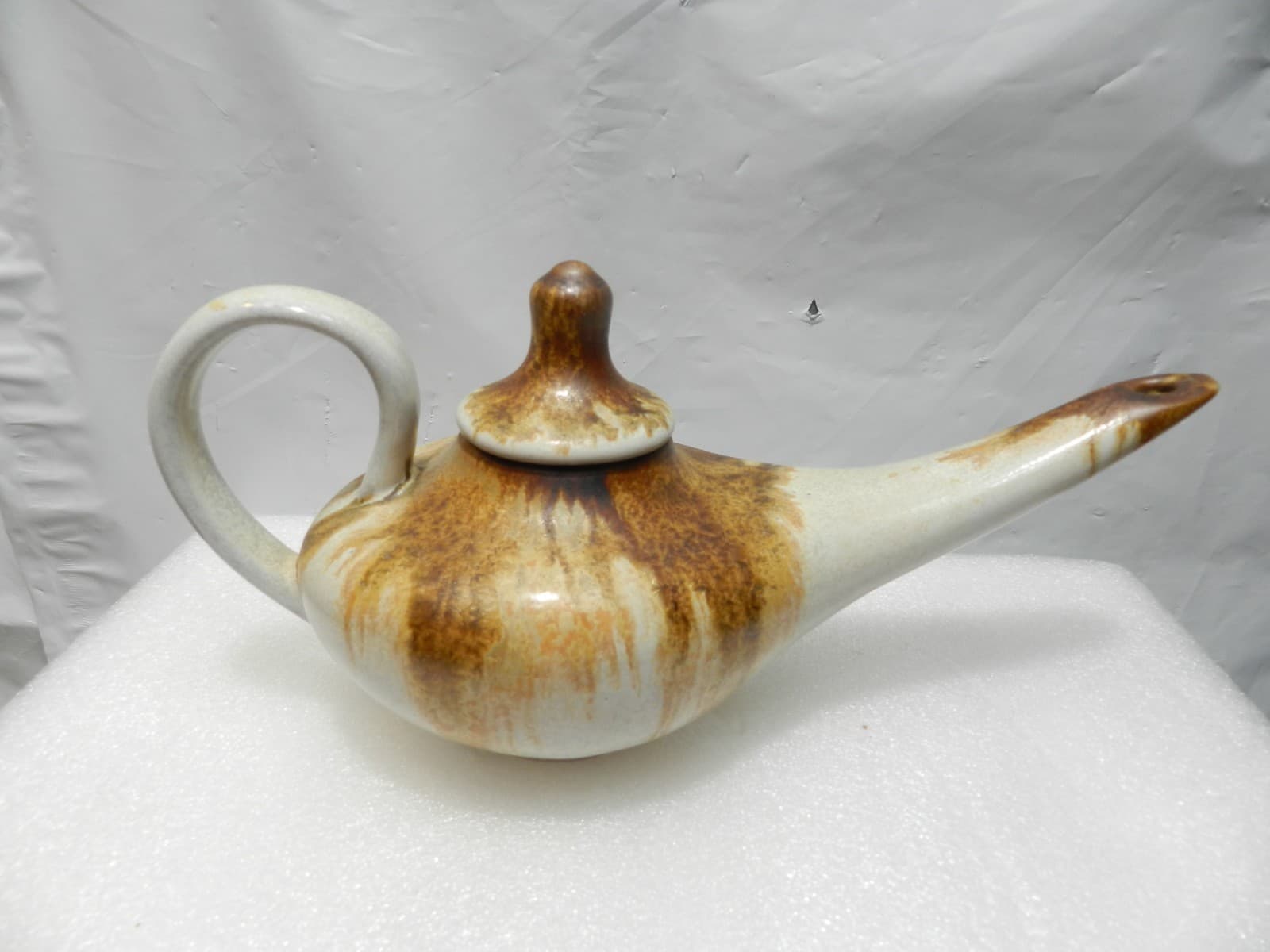 Vintage Pigeon Forge Douglas Ferguson 9" Oil Lamp Pottery Genie Lamp H20S - Thumbnail 3