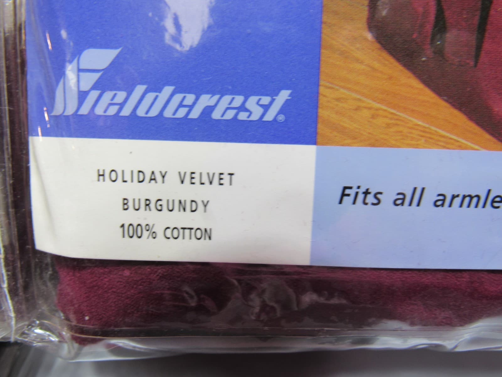 6 Fieldcrest Back Tie Armless Chair Covers Holiday Velvet Burgundy (T18J) - Thumbnail 3