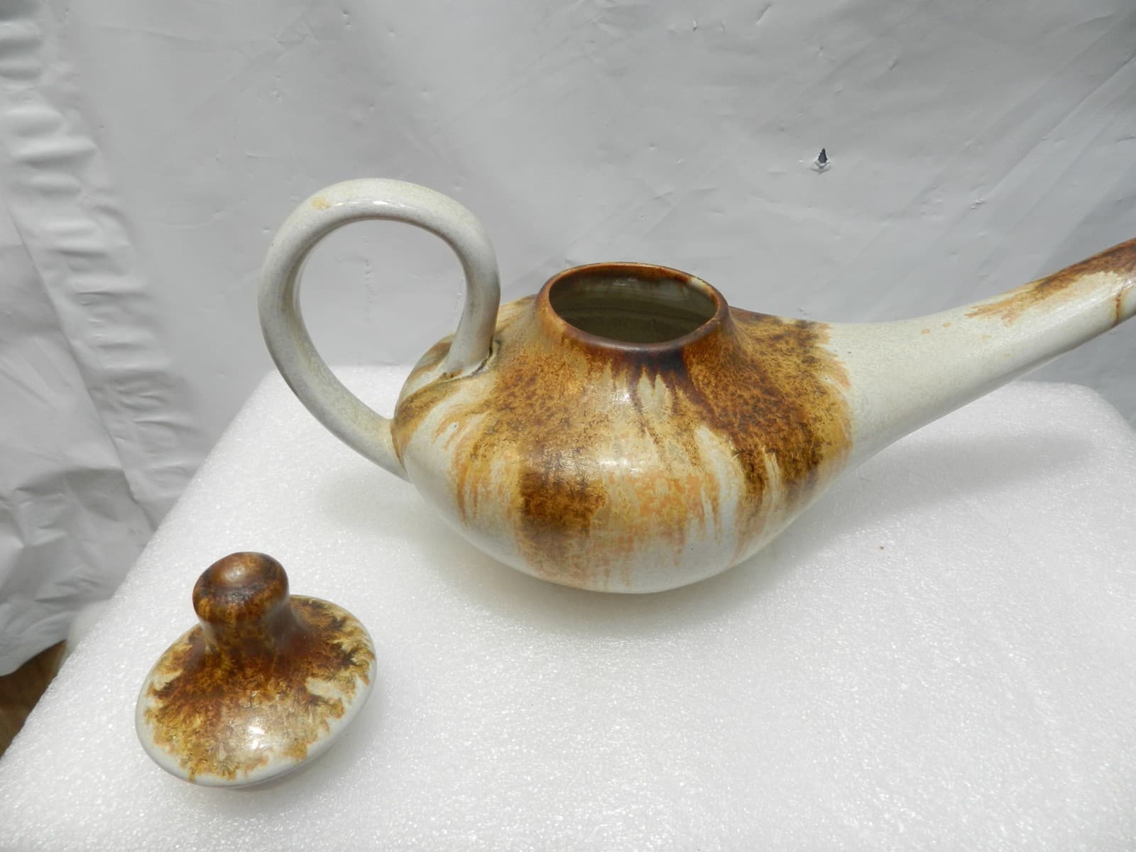 Vintage Pigeon Forge Douglas Ferguson 9" Oil Lamp Pottery Genie Lamp H20S - Thumbnail 4