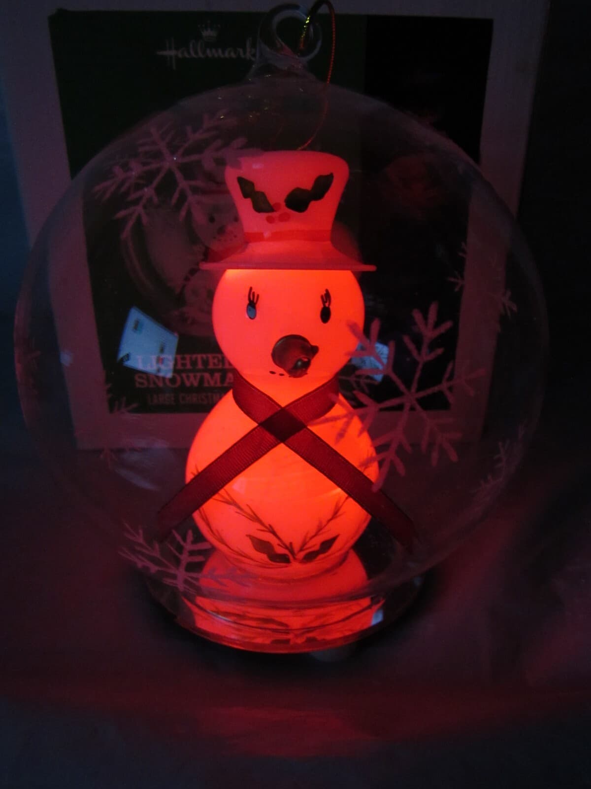 Hallmark Keepsake Lighted Snowman Glass Ball Lighted Ornament (M2M) - Thumbnail 9