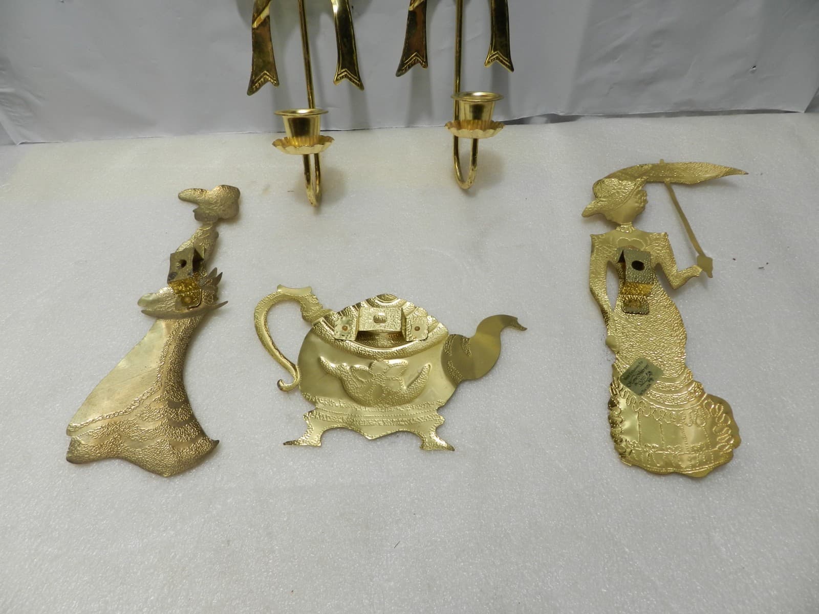 Vintage Home Interior Metal Victorian Lady Sconces Teapot Wall Decor (Z69J) - Thumbnail 7