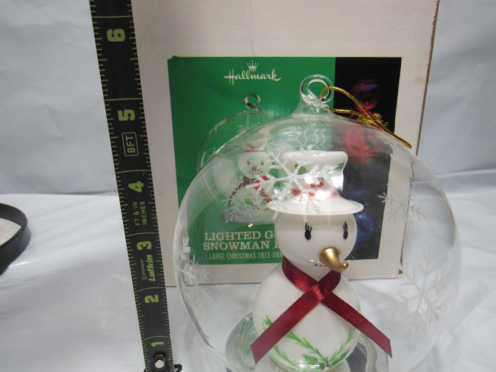 Hallmark Keepsake Lighted Snowman Glass Ball Lighted Ornament (M2M) - Thumbnail 6