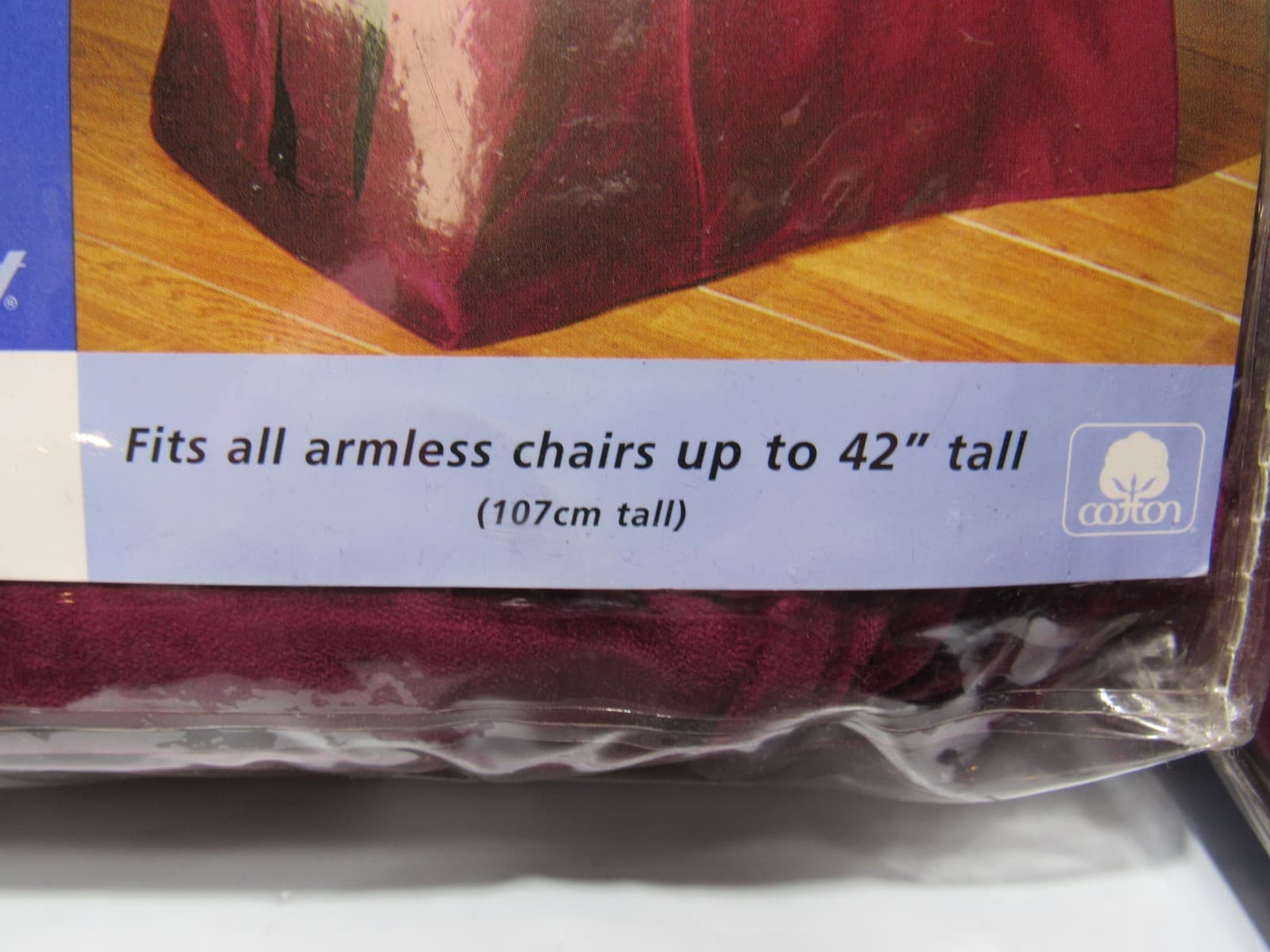 6 Fieldcrest Back Tie Armless Chair Covers Holiday Velvet Burgundy (T18J) - Thumbnail 4