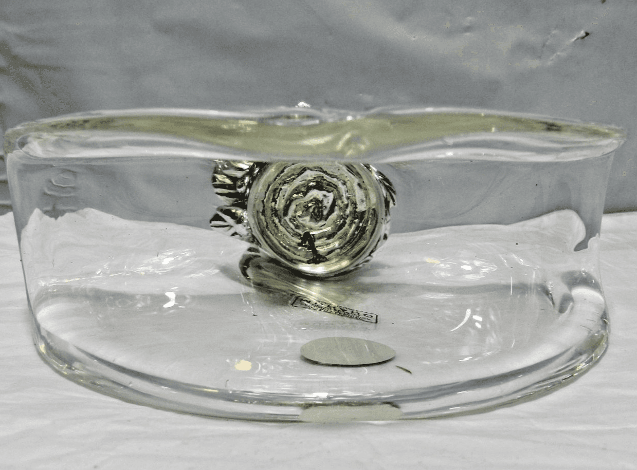 Vintage Murano Glass White Cristal Napkin Holder 6.5" Fruit Base Italy (M31J) - Thumbnail 11