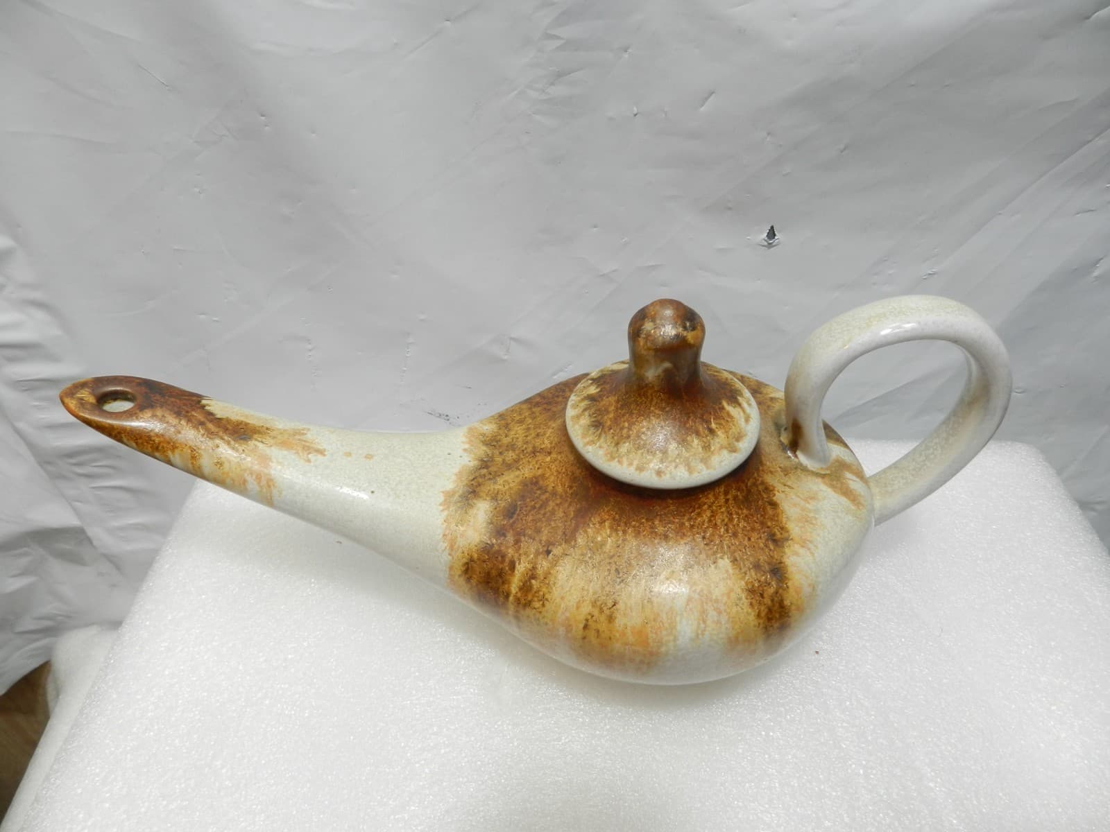 Vintage Pigeon Forge Douglas Ferguson 9" Oil Lamp Pottery Genie Lamp H20S - Thumbnail 2