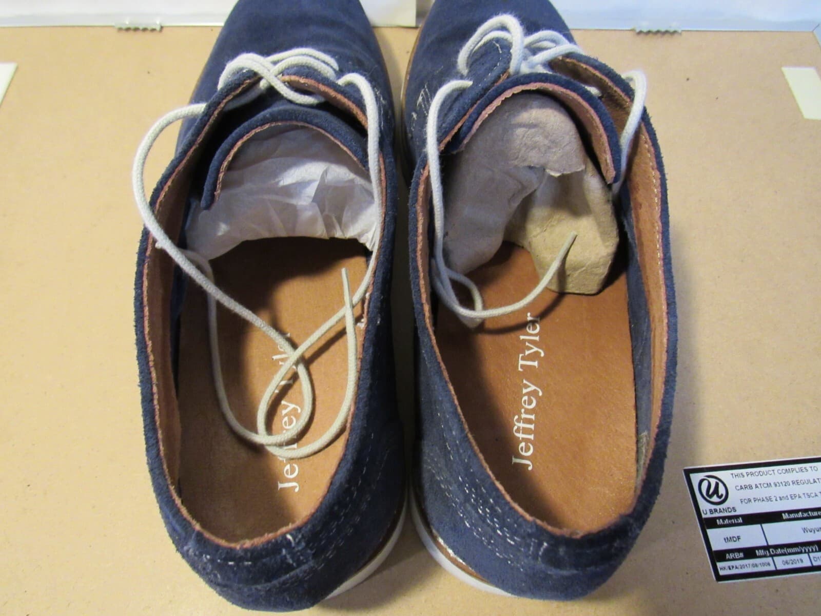 Jeffery Tyler Mens Gavin Oxford Dress Shoes Blue Suede SZ 10 M B69M - Thumbnail 5